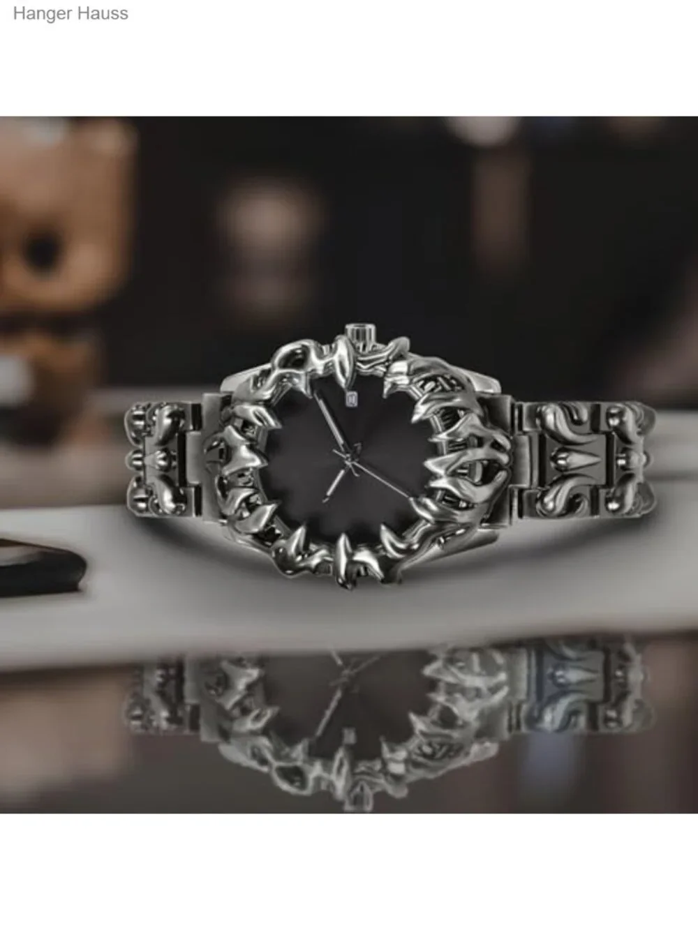 Gothic Steampunk Men's Wrist Watch Stainless Steel Bracelet